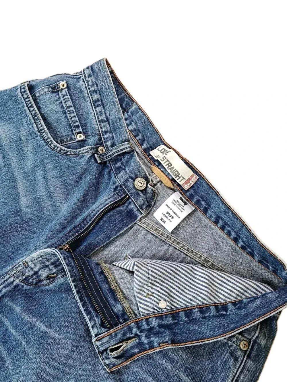 Y2K Vintage Levi's 569 Loose Straight Jean Shorts Men 33 /10
